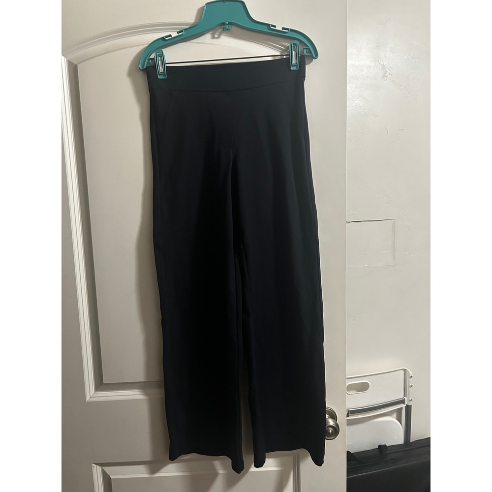 Quince Navy Ultra-Stretch Ponte Wide Leg Pants High Rise Work Trousers Small